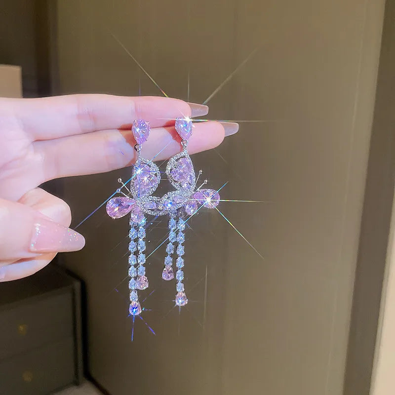 ZIRCON Elegant Butterfly Earrings | Pure Zircon | Premium Good