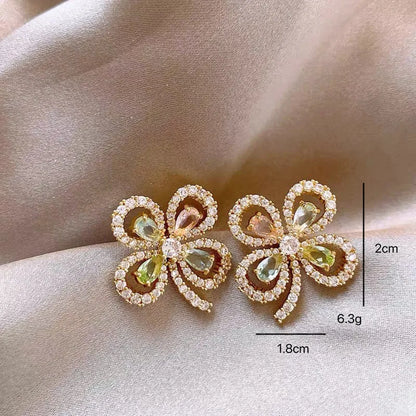 Muti-Colour Petal Classic Style Ear Studs