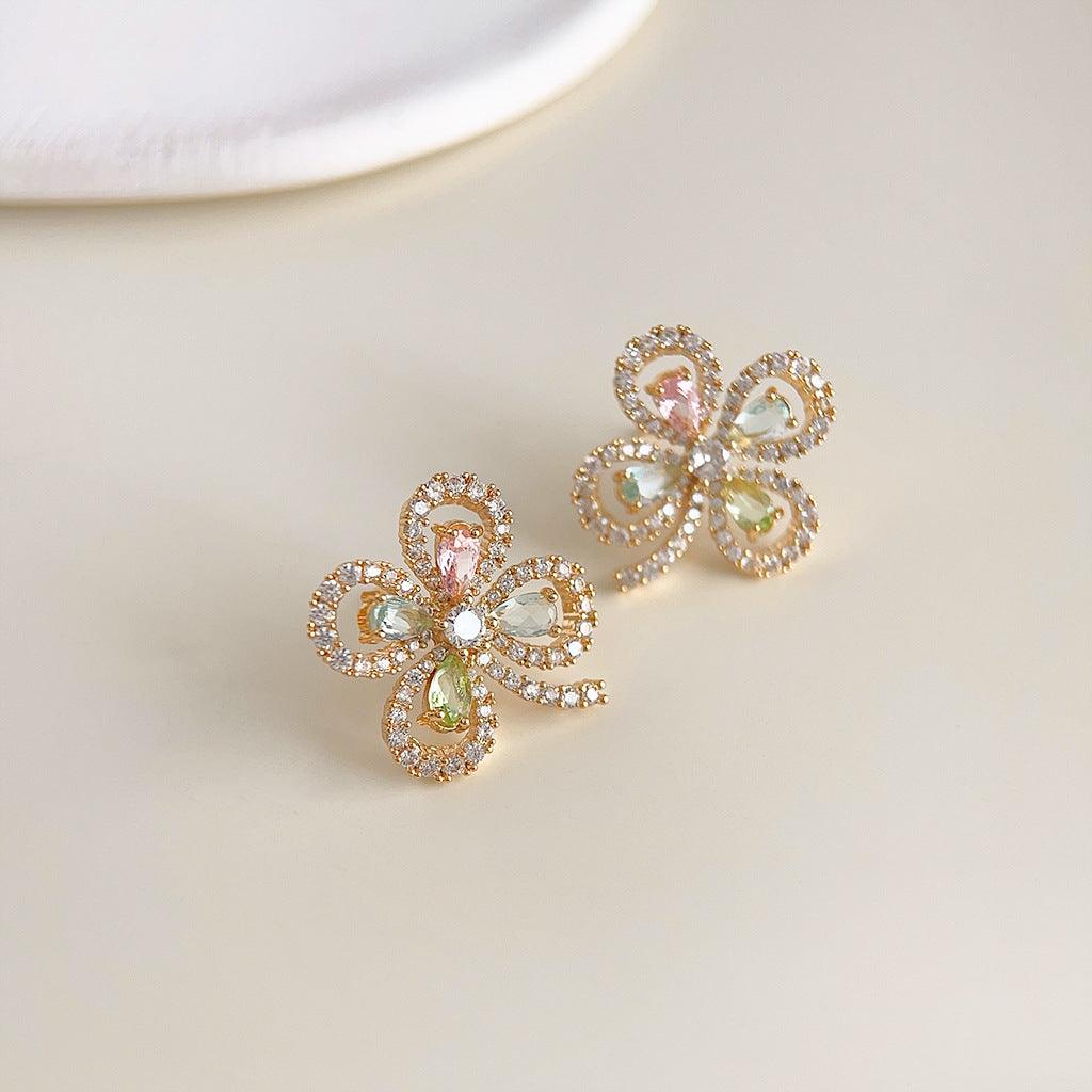 Muti-Colour Petal Classic Style Ear Studs