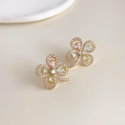 Muti-Colour Petal Classic Style Ear Studs