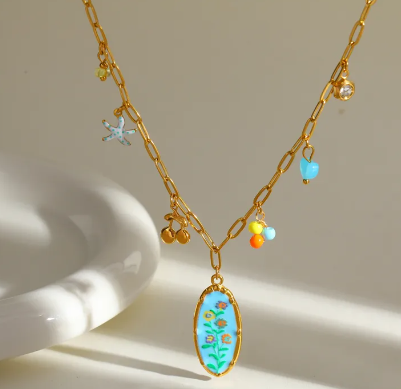 18K Gold Plated Pendant thick Necklace – Premium Stainless Steel
