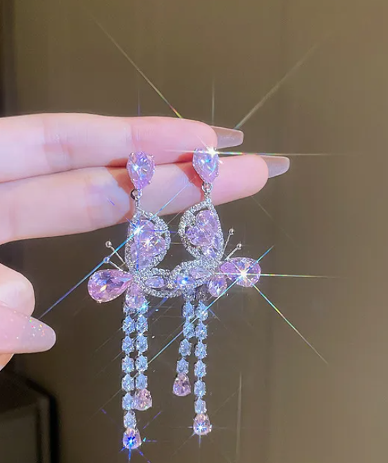ZIRCON Elegant Butterfly Earrings | Pure Zircon | Premium Good