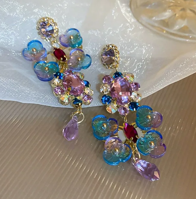 Flower-Butterfly Drop Earrings Ear Studs