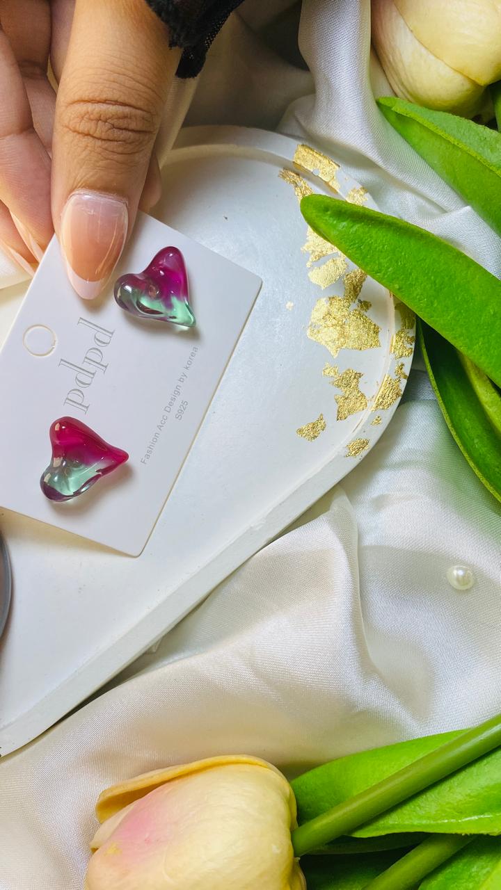 Candy Heart Korean Studs