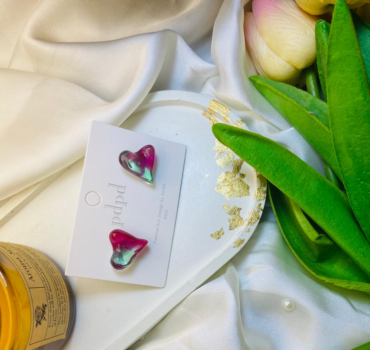 Candy Heart Korean Studs