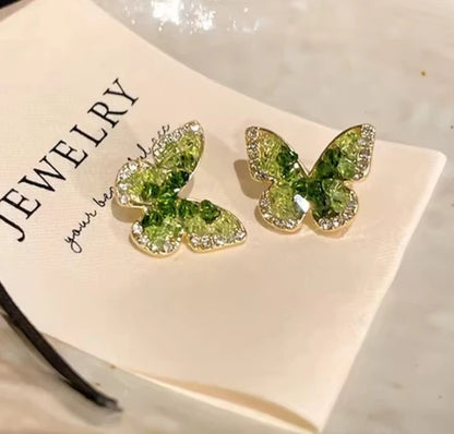 Explosions Pearl Green Butterfly Earrings