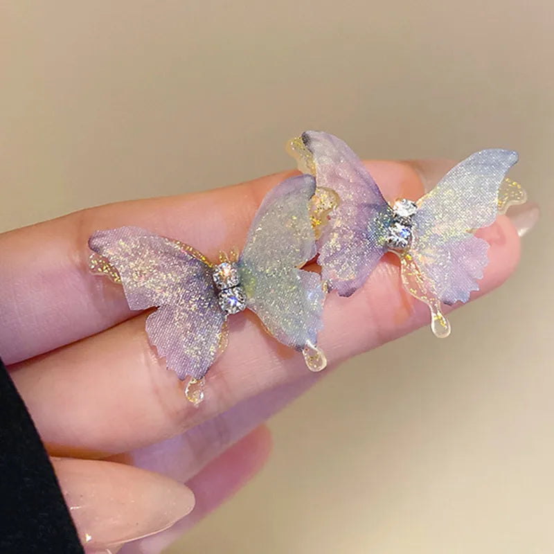 Glitter Butterfly Ear Studs