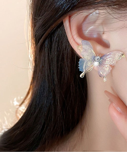 Glitter Butterfly Ear Studs