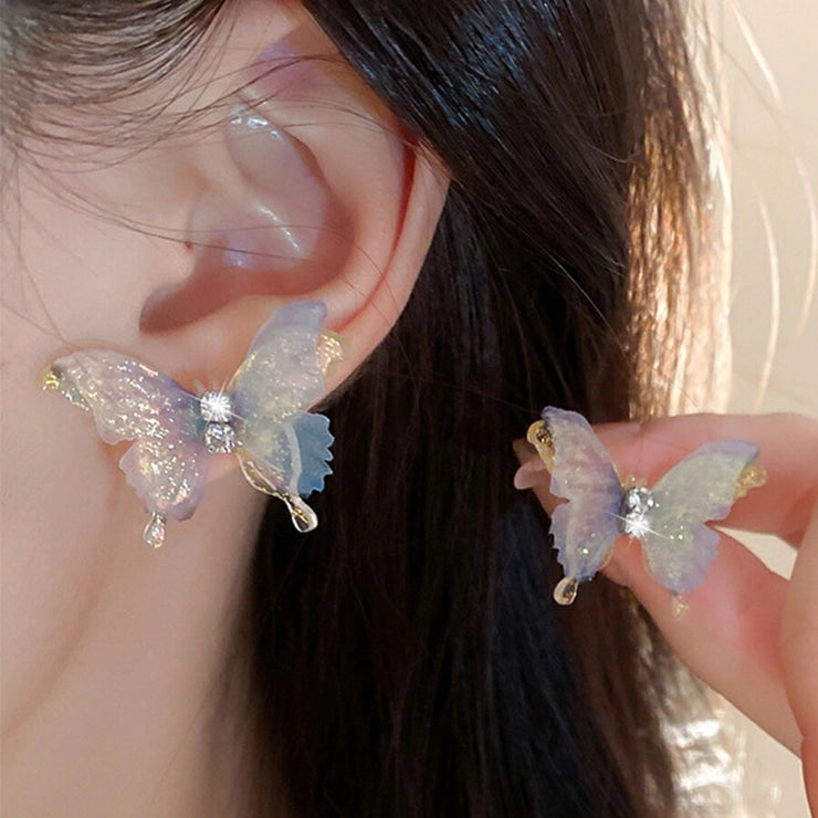 Glitter Butterfly Ear Studs