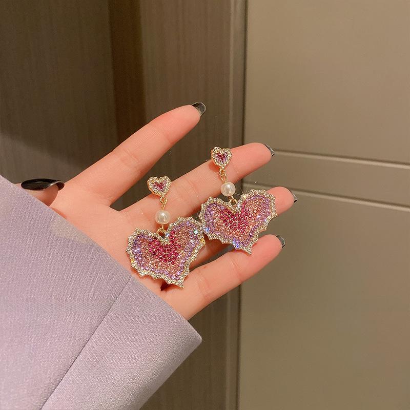 Khas Premium Zircon Water Drop Flower Earrings