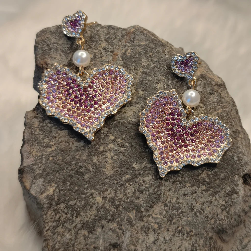 Khas Premium Zircon Water Drop Flower Earrings