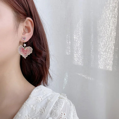 Khas Premium Zircon Water Drop Flower Earrings
