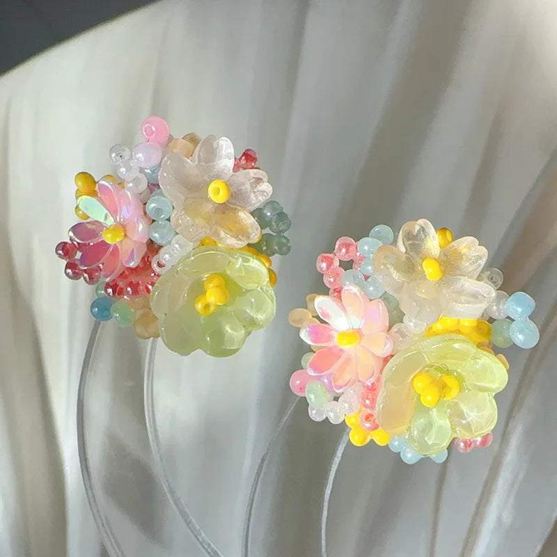 Spring Multi Bead Ear Stud | Hand Made| Premium Good