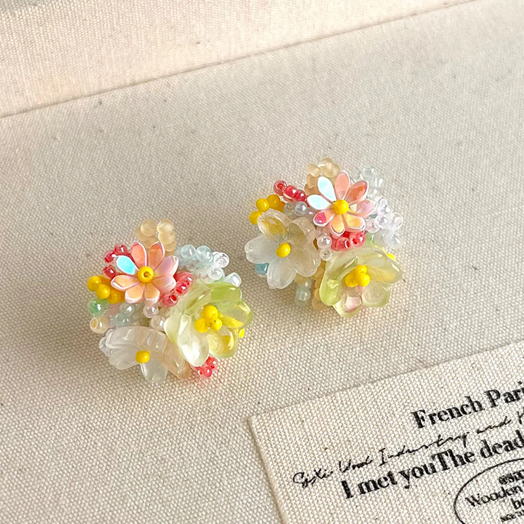 Spring Multi Bead Ear Stud | Hand Made| Premium Good