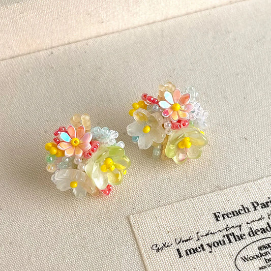 Spring Multi Bead Ear Stud | Hand Made| Premium Good