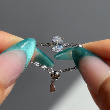 Adjustable Diamond Ring-Super Flash High Carbon Diamond Body