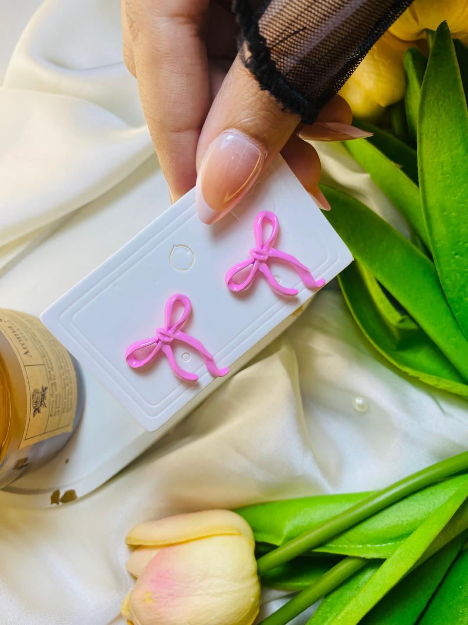 Pink Pookie Bow' Khas Studs | Premium Goods|