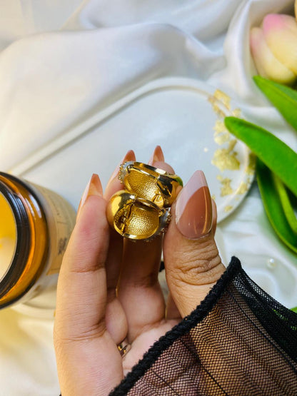 French Style Drip Gold & Grey Earrings