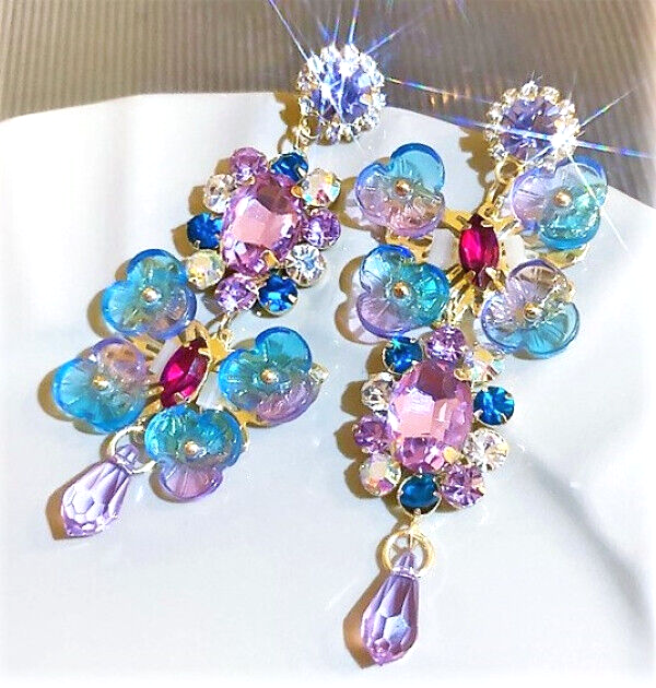 Flower-Butterfly Drop Earrings Ear Studs
