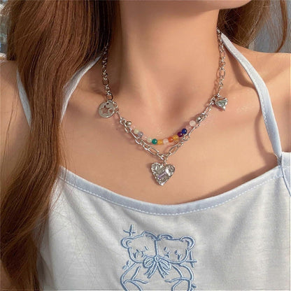 Multi Charms Kpop Silver  Necklace | Premium Good|